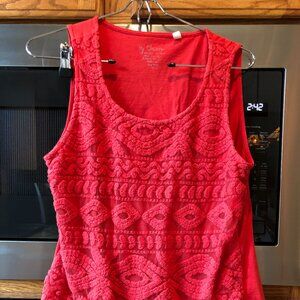Chico's Sleeveless Top with Design Red Size 1 (8)